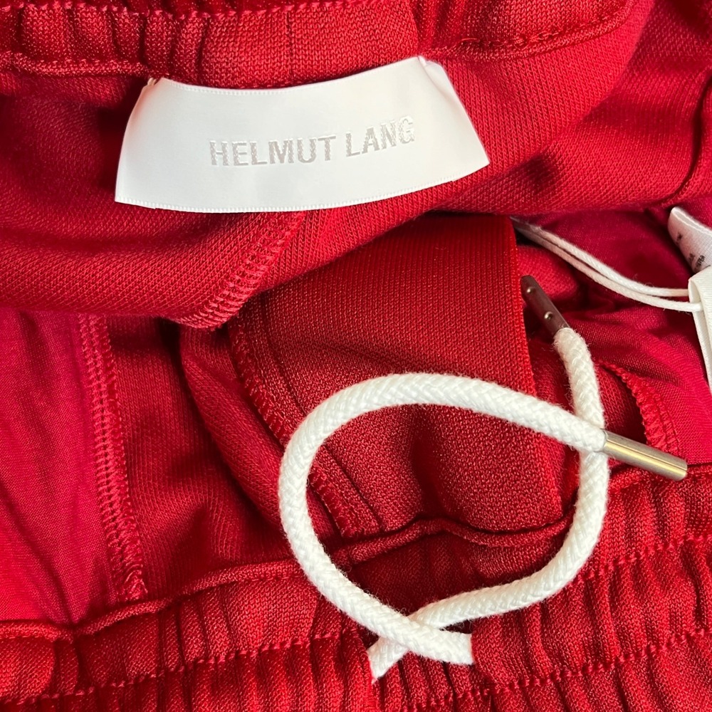 $345 Helmut Lang Track Shorts‎ Men's Small Red White Side Stripe Snap Button - Picture 11 of 13